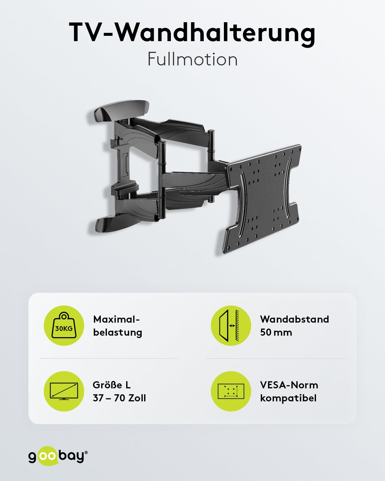 goobay-mounts-tv-wandhalterung-49956-fullmotion-37-70-zoll-schwarz image 2