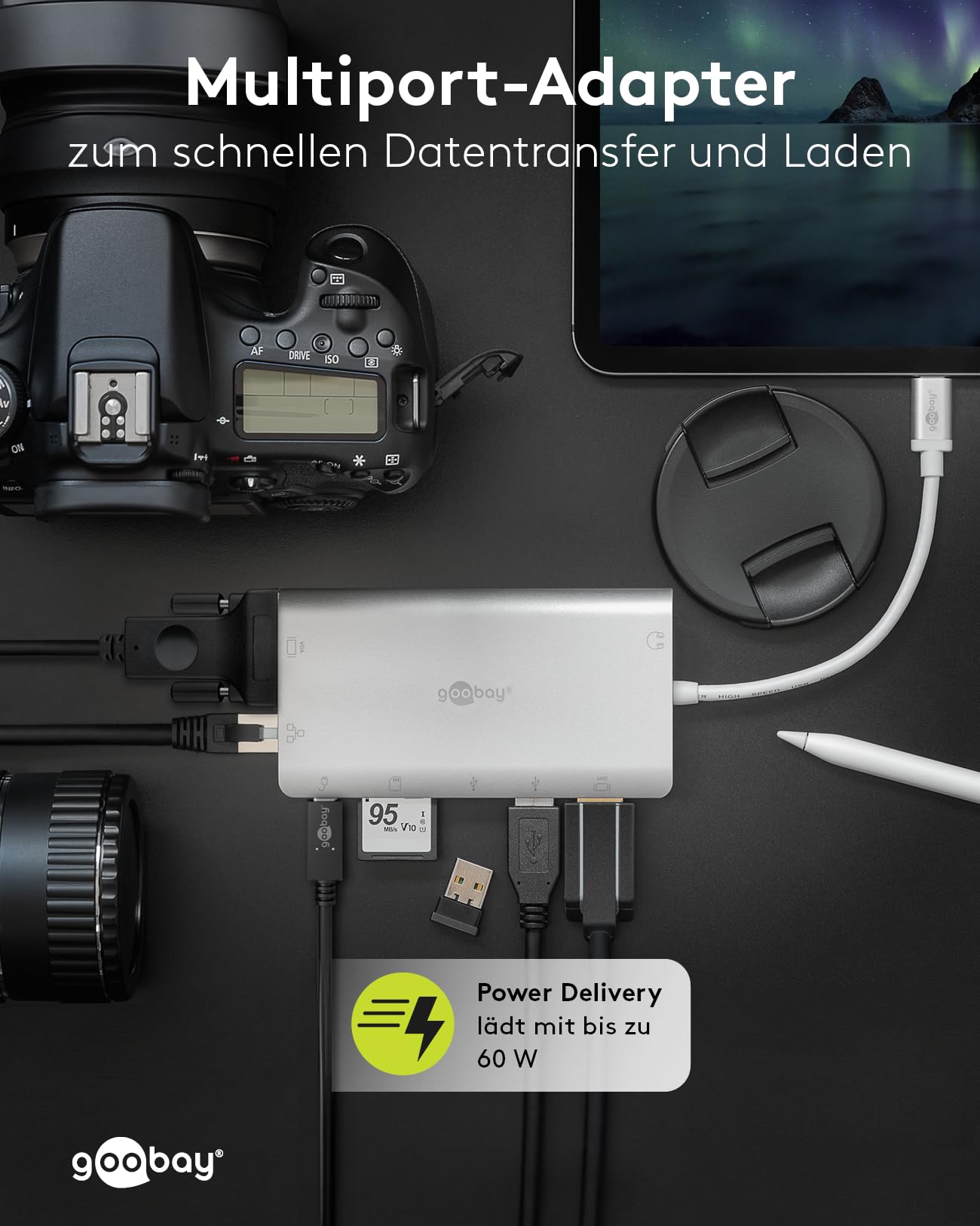 goobay-49850-notebook-pc-usb-c-hub-9-ports-4k-aluminium-silber image 6