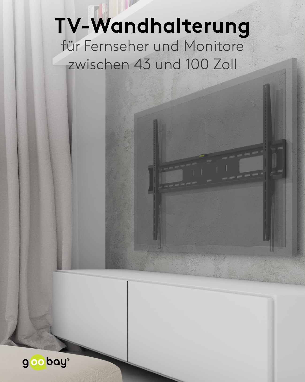 goobay-pro-fixed-xl-tv-wandhalterung-43-100-zoll-starr-75-kg image 8