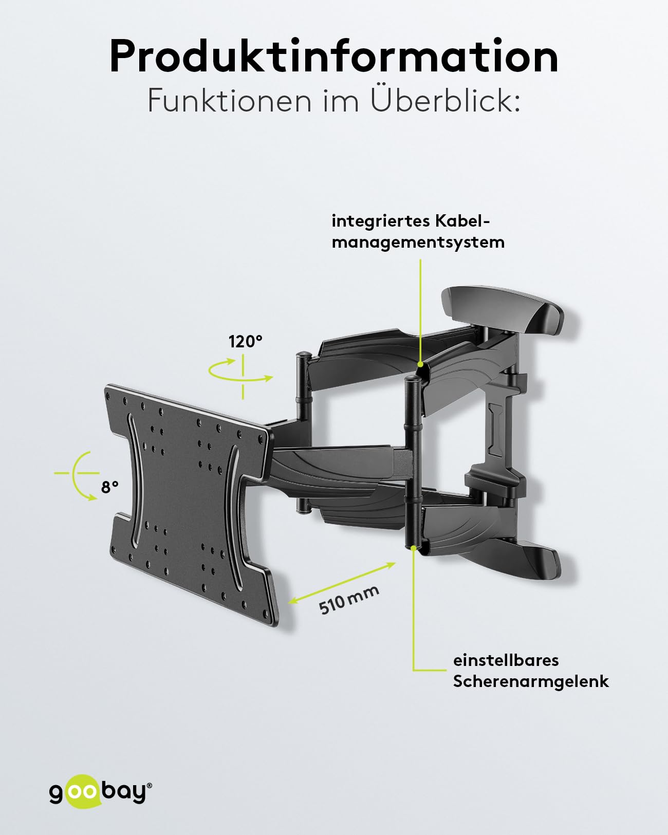 goobay-mounts-tv-wandhalterung-49956-fullmotion-37-70-zoll-schwarz image 5