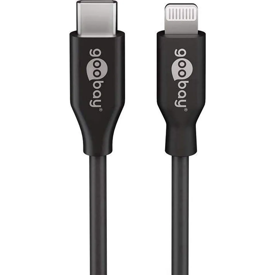 goobay-39447-lightning-kabel-usb-c-2-m-schwarz image 1
