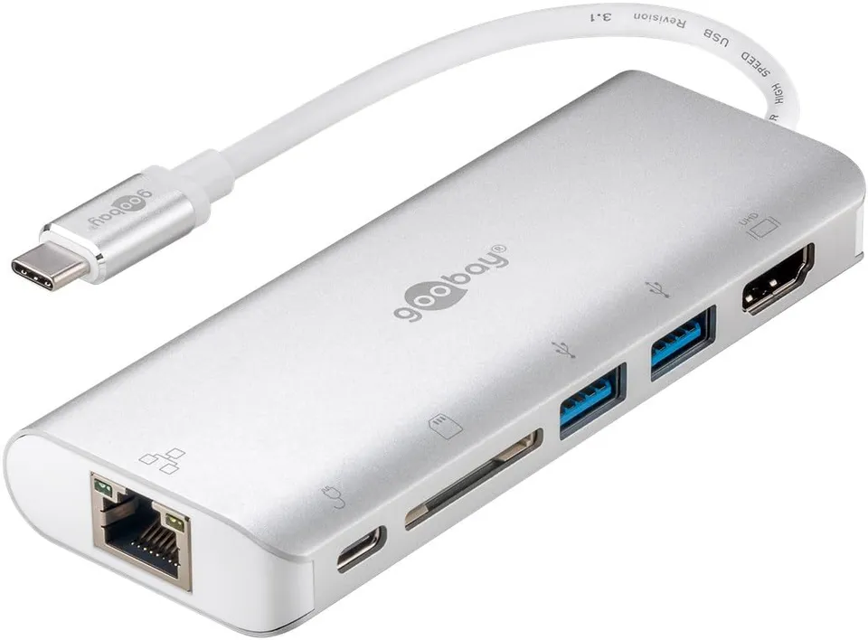 goobay-notebook-pc-usb-c-hub-76788-6-ports-hdmi-silber image 1