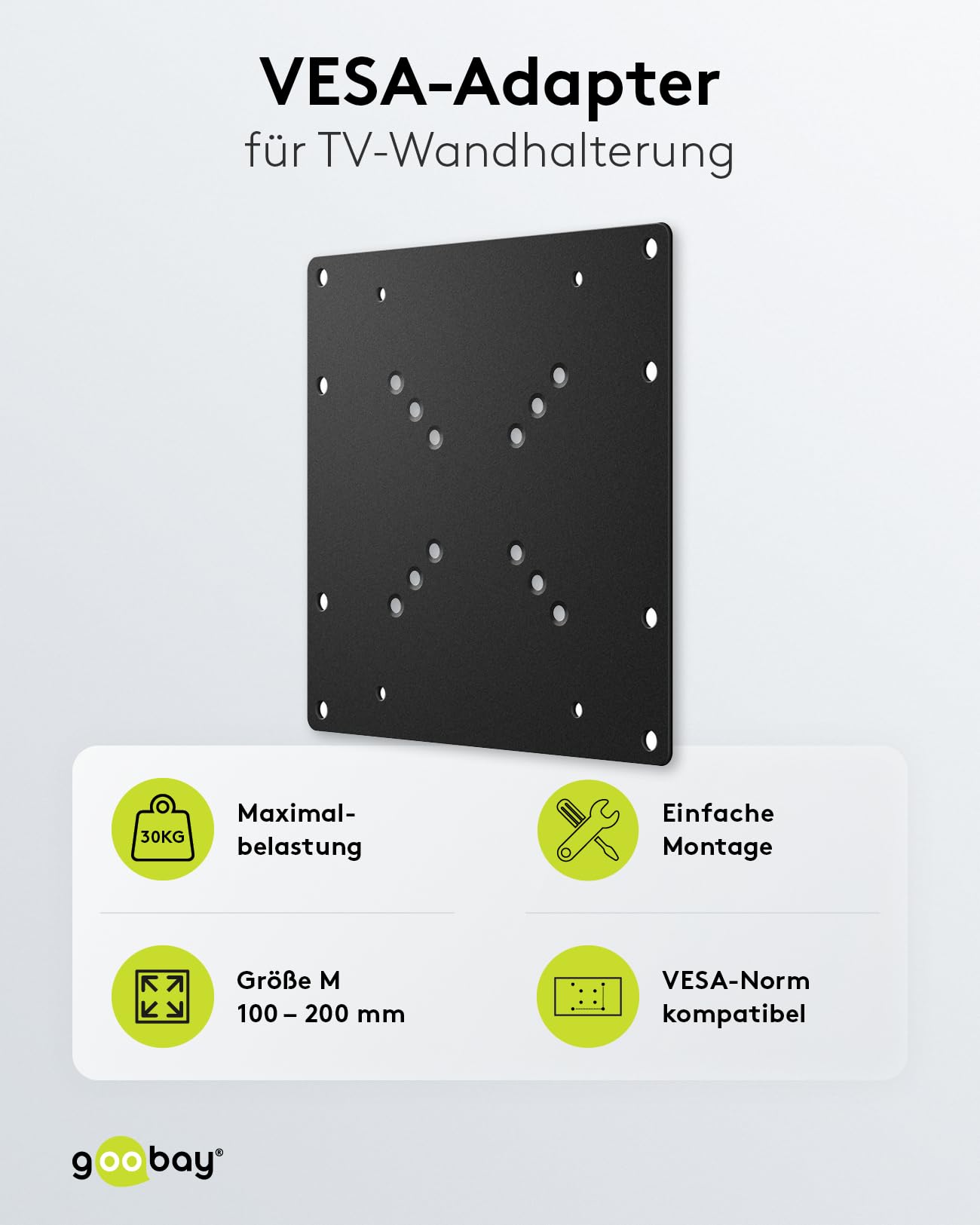 goobay-mounts-vesa-adapter-100-auf-200-30kg-schwarz image 2