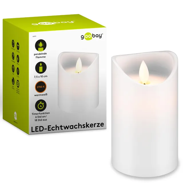 goobay-led-kerze-timer-10-cm-wei-echtwachs-warm image 1