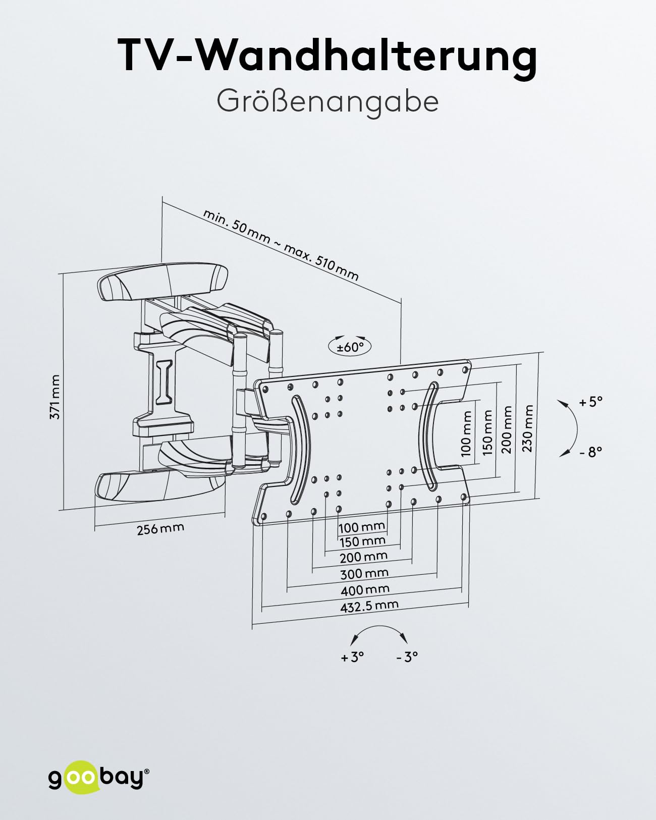 goobay-mounts-tv-wandhalterung-49956-fullmotion-37-70-zoll-schwarz image 3
