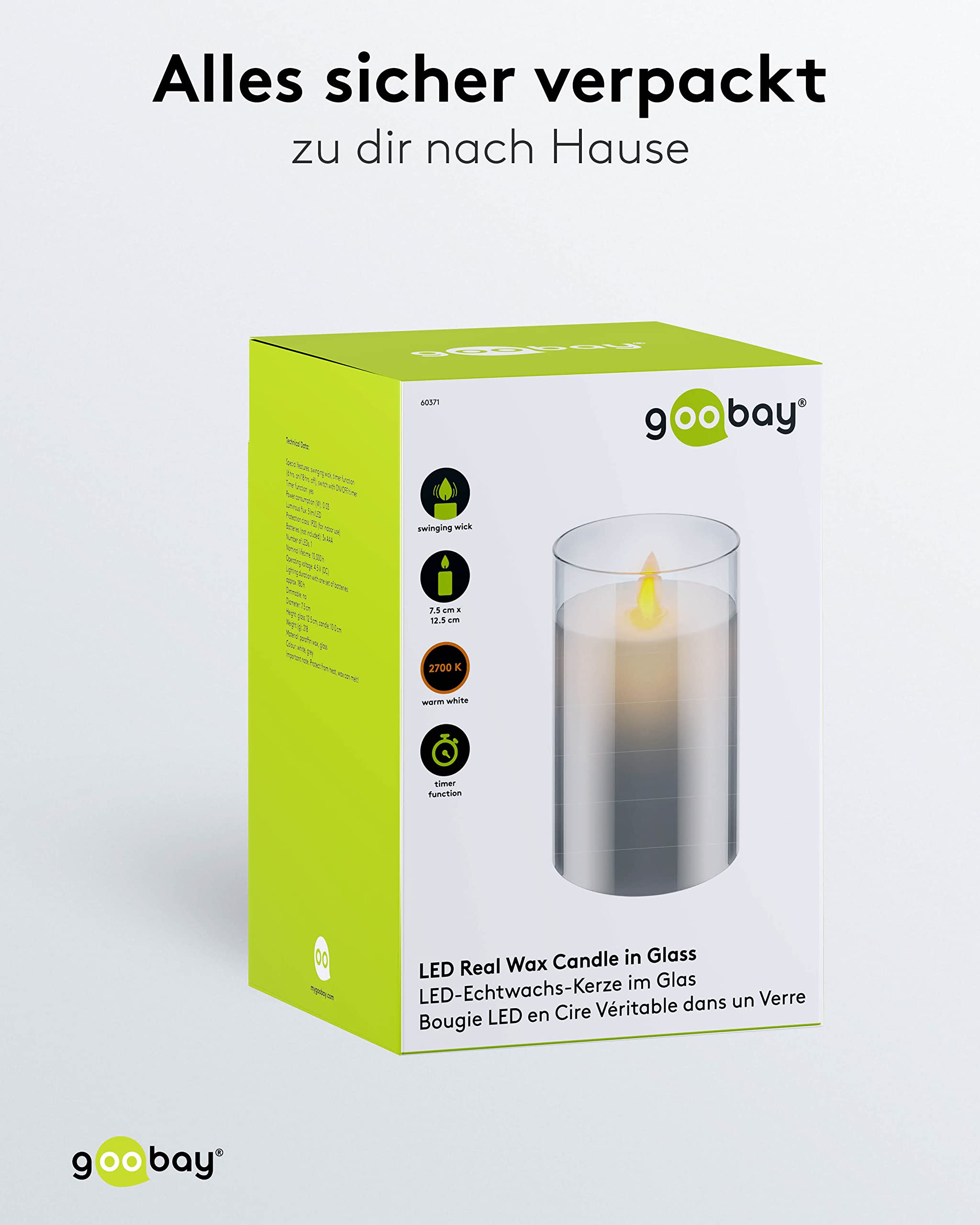 goobay-power-led-echtwachskerze-glas-12-5-cm-grau-mit-timer image 5