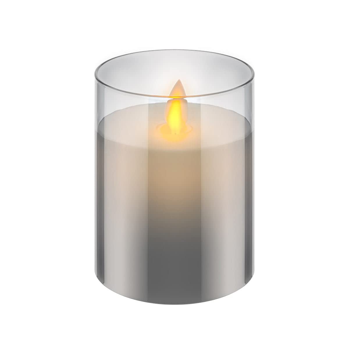 goobay-60370-led-echtwachskerze-im-glas-grau-10-cm-mit-timer image 1