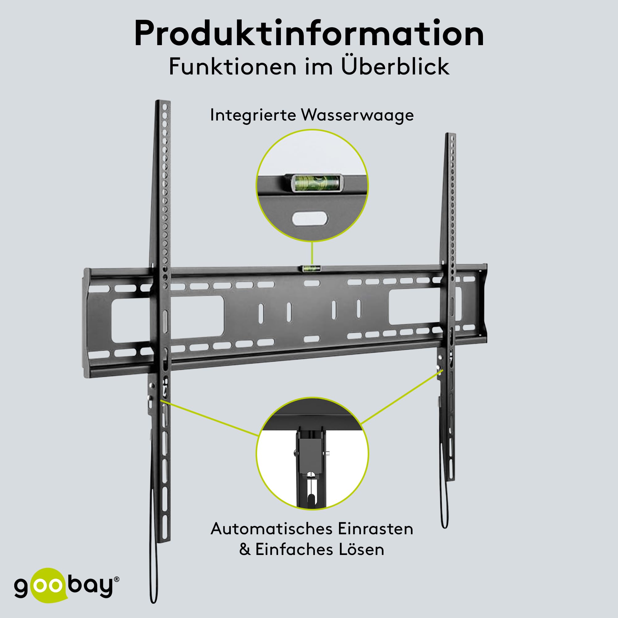 goobay-pro-fixed-xl-tv-wandhalterung-43-100-zoll-starr-75-kg image 3