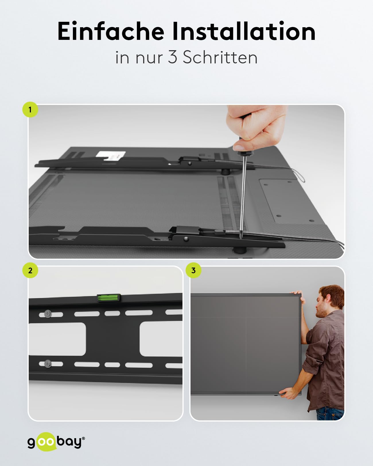 goobay-pro-fixed-xl-tv-wandhalterung-43-100-zoll-starr-75-kg image 7