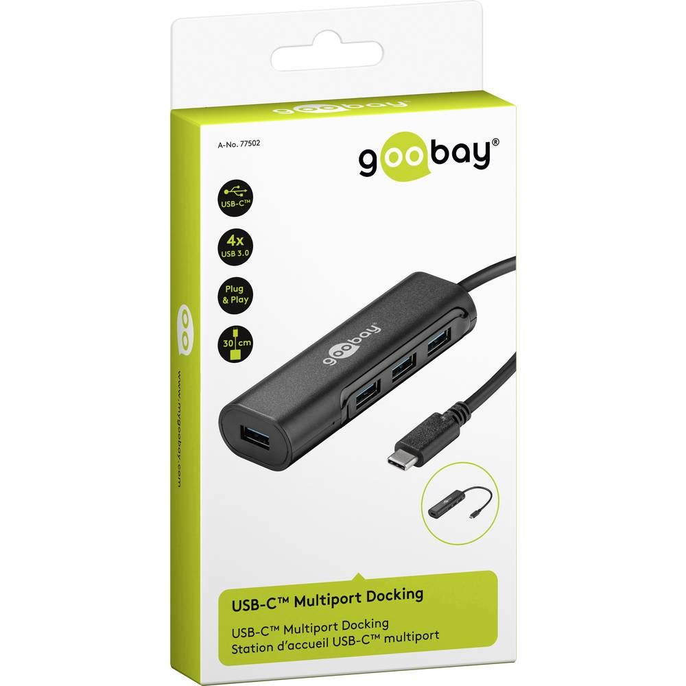 goobay-notebook-pc-77502-usb-c-hub-4x-usb-3-0-schwarz image 2