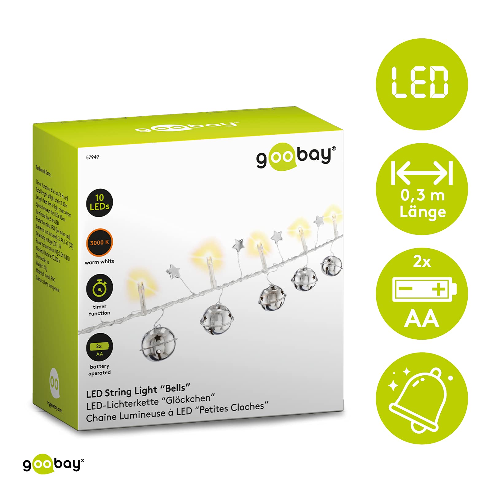 goobay-power-led-lichterkette-10-leds-silber-sterne-1-3-m image 2