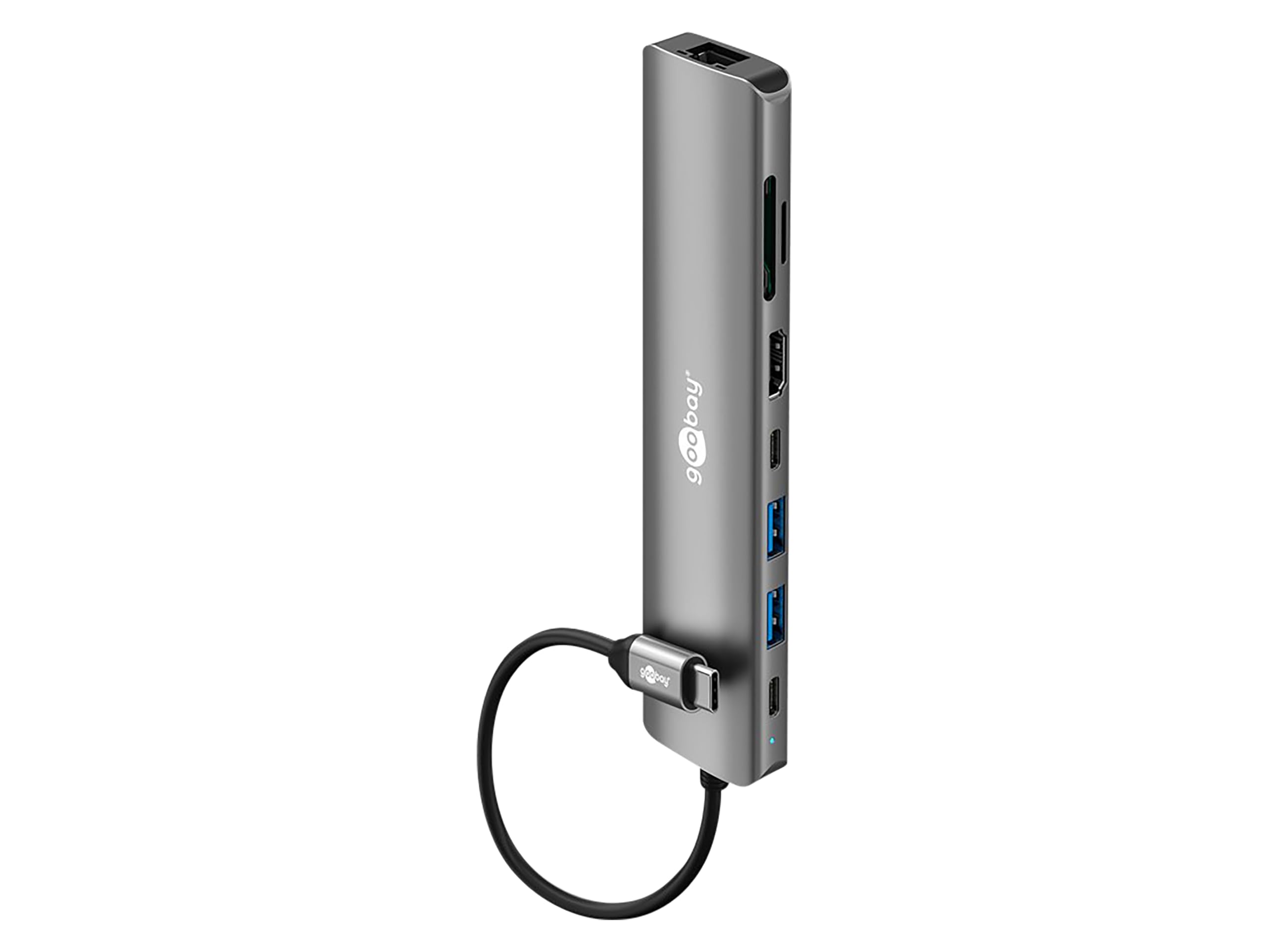 goobay-notebook-pc-usb-c-slim-hub-8-in-1-dockingstation-1-gbit-s image 1