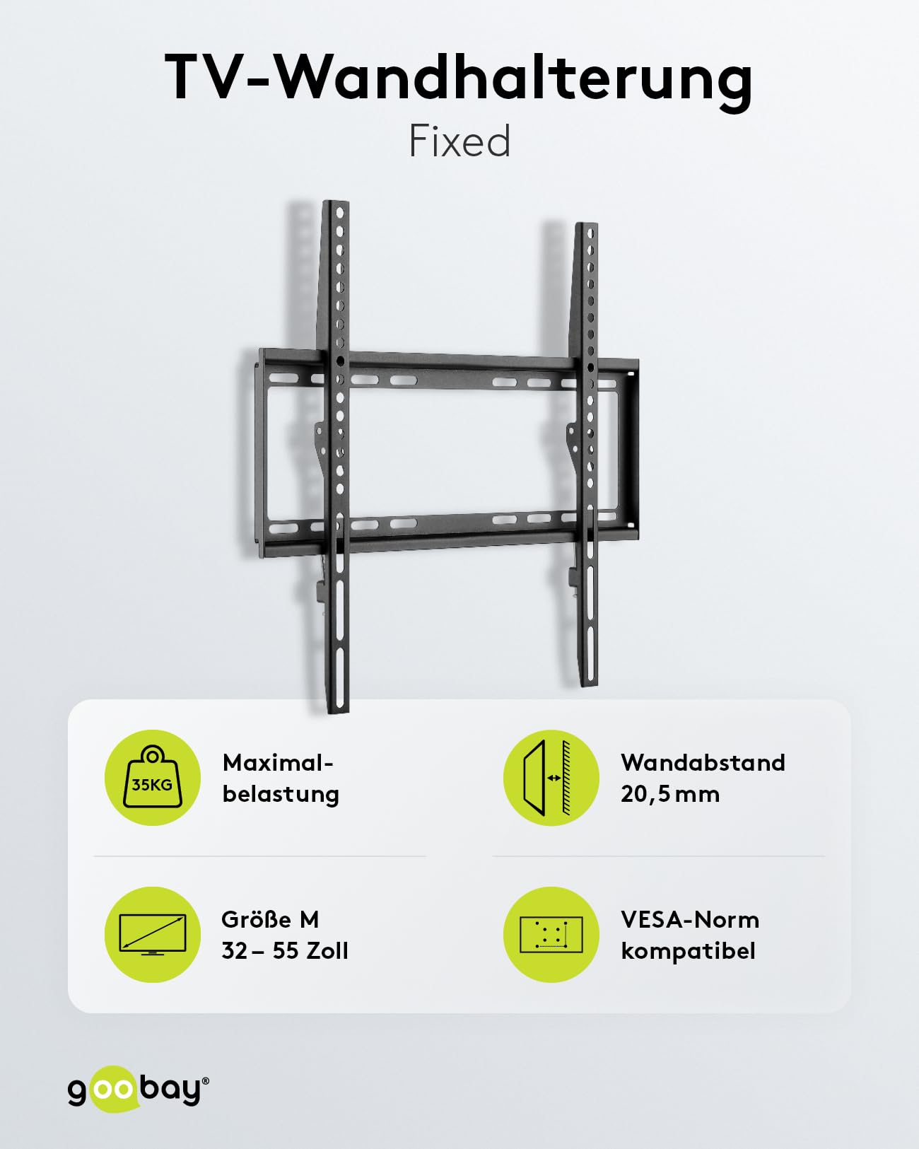 goobay-mounts-basic-fixed-m-tv-wandhalterung-32-55-zoll-starr image 2