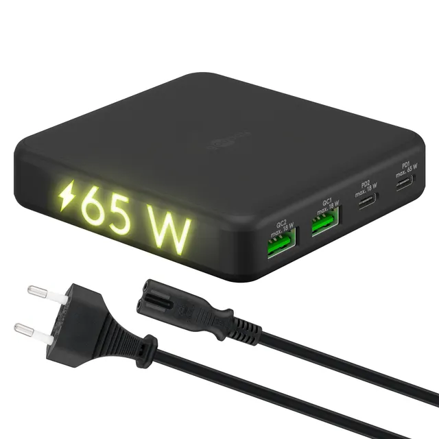 goobay-notebook-pc-multiport-ladeger-t-65-w-gan-4-port image 1