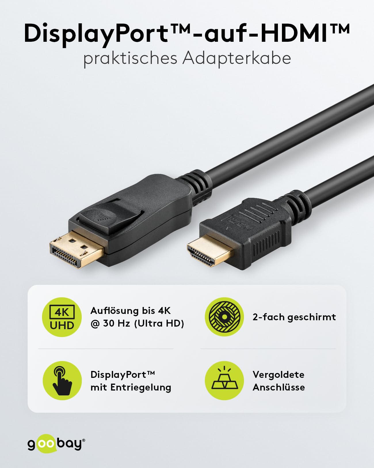goobay-displayport-hdmi-adapterkabel-4k-3m-schwarz image 2