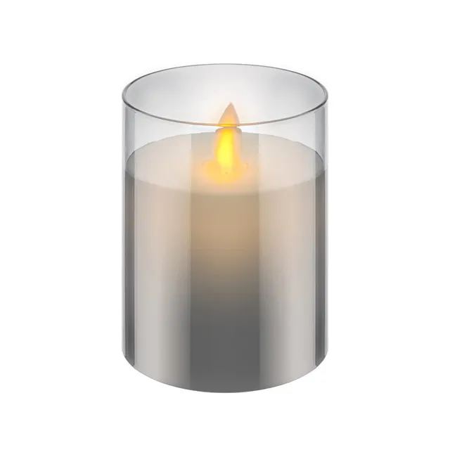 goobay-60370-led-echtwachskerze-im-glas-grau-10-cm-mit-timer image 1