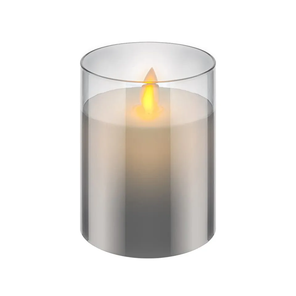 goobay-60370-led-echtwachskerze-im-glas-grau-10-cm-mit-timer image 1