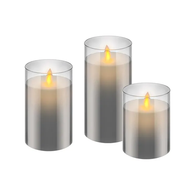 goobay-power-57865-led-kerzen-3er-set-glas-grau-warmweiss image 1