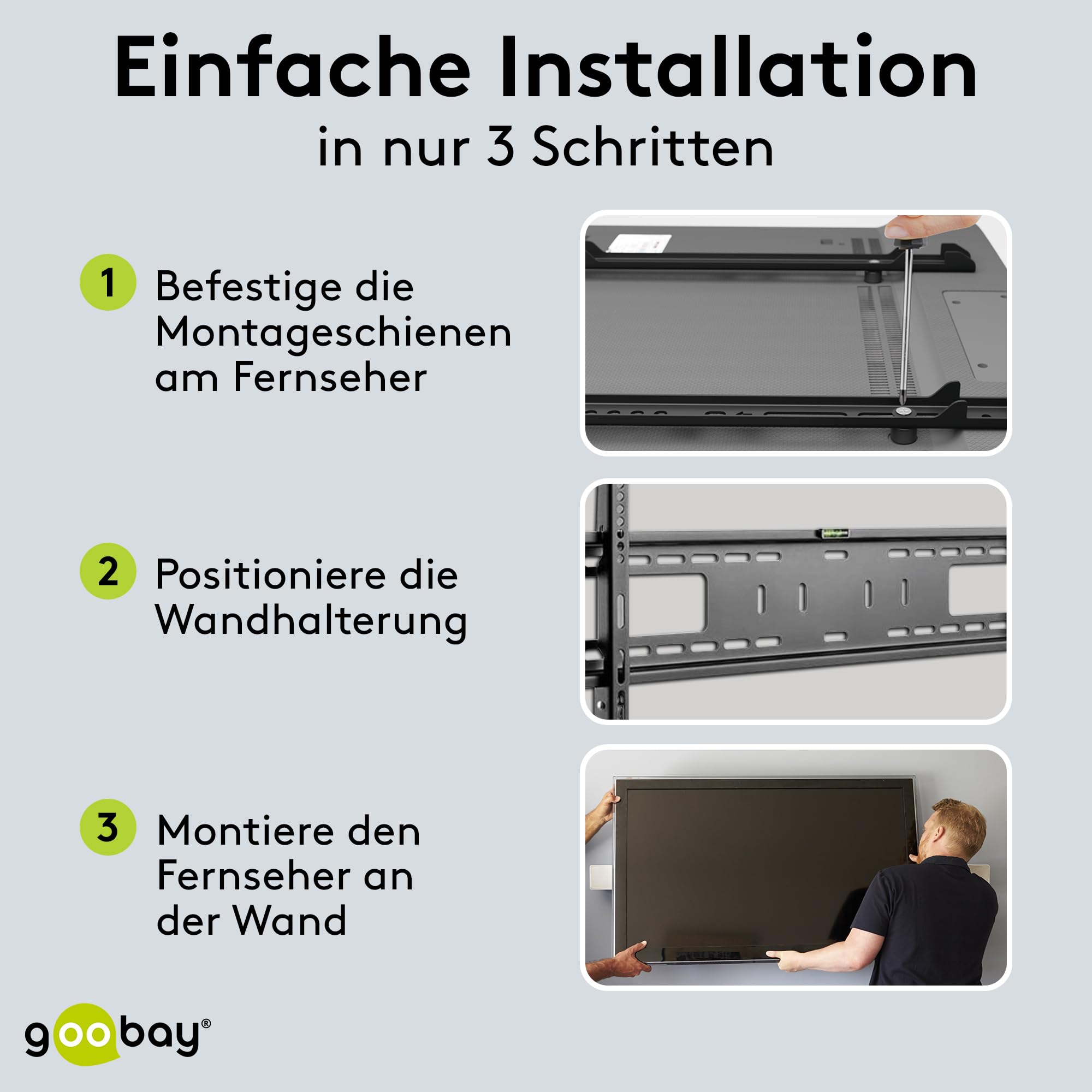 goobay-pro-fixed-xl-tv-wandhalterung-43-100-zoll-starr-75-kg image 5