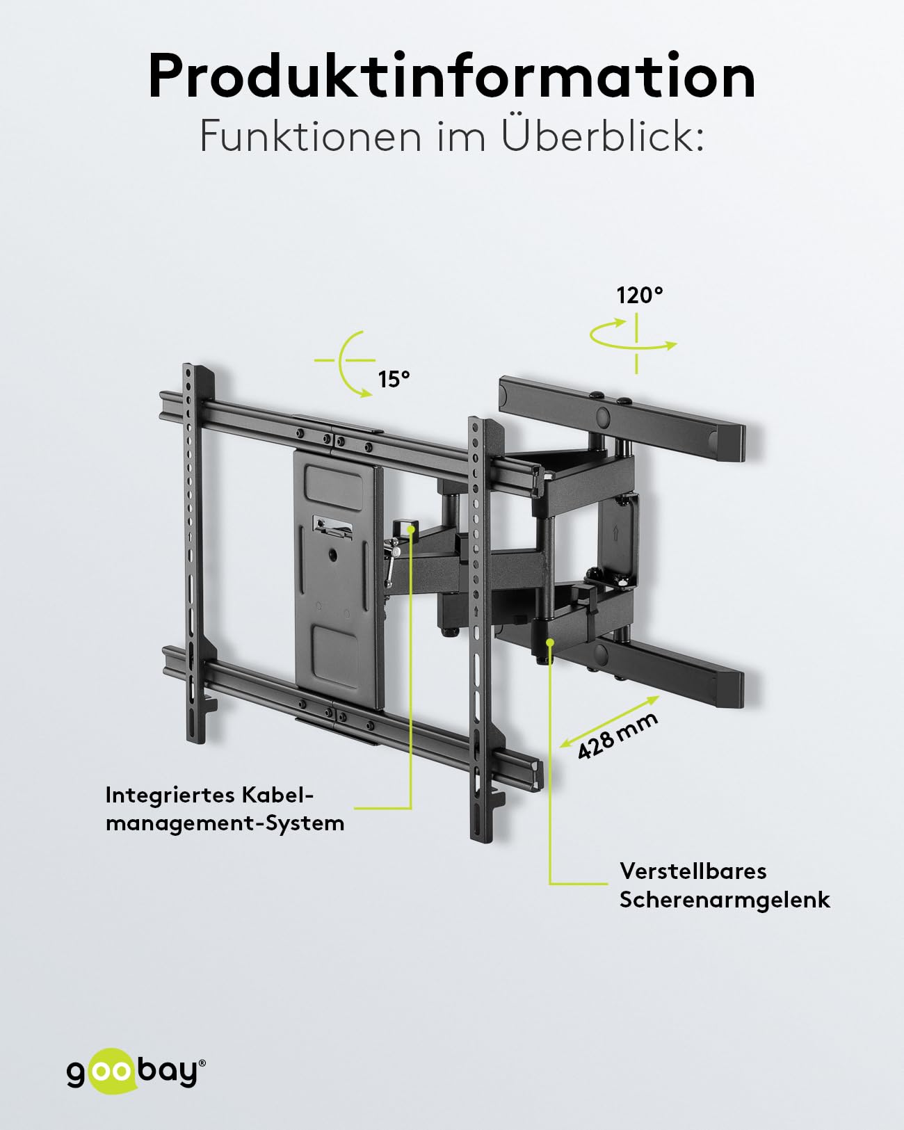 goobay-mounts-49932-tv-wandhalterung-37-70-zoll-schwenkbar image 4