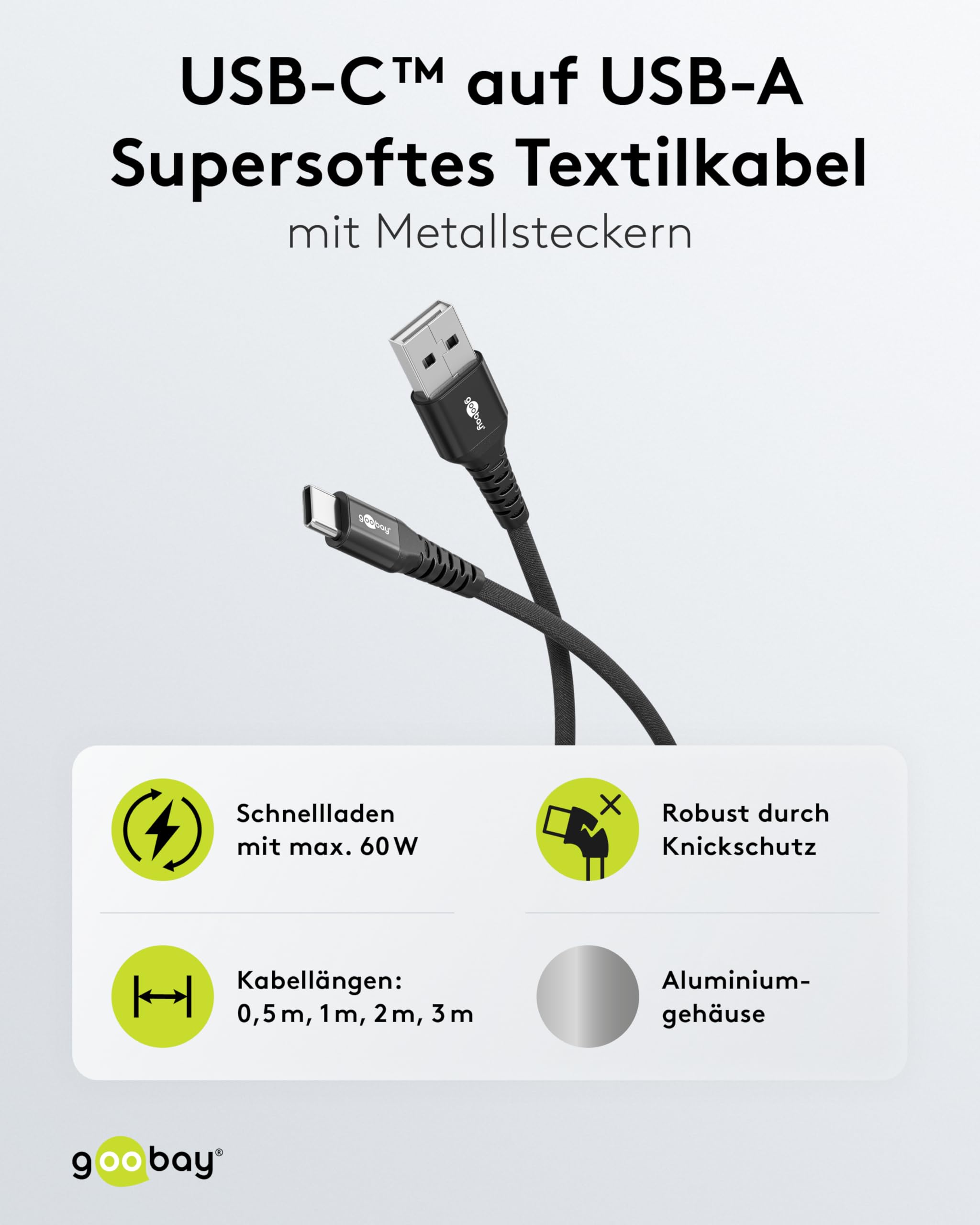 goobay-mobility-74525-usb-a-c-kabel-0-5m-60w-schwarz-textil image 1