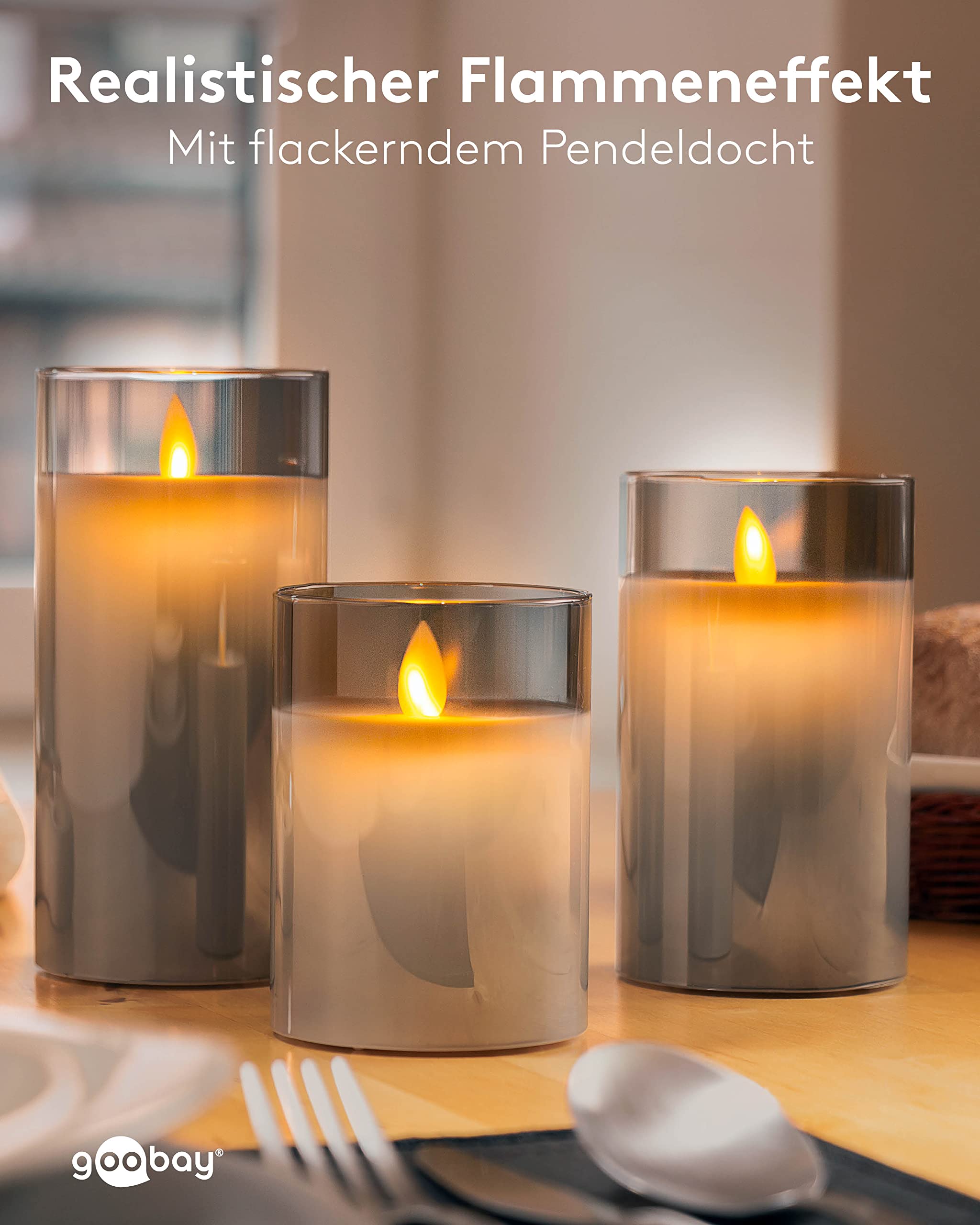 goobay-power-led-echtwachskerze-glas-12-5-cm-grau-mit-timer image 7