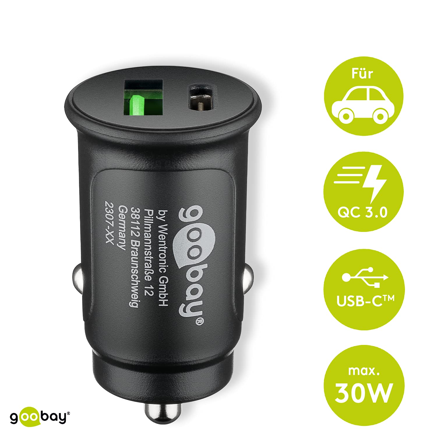 goobay-mobility-usb-c-autoladeger-t-30w-pd-qc-mini image 2