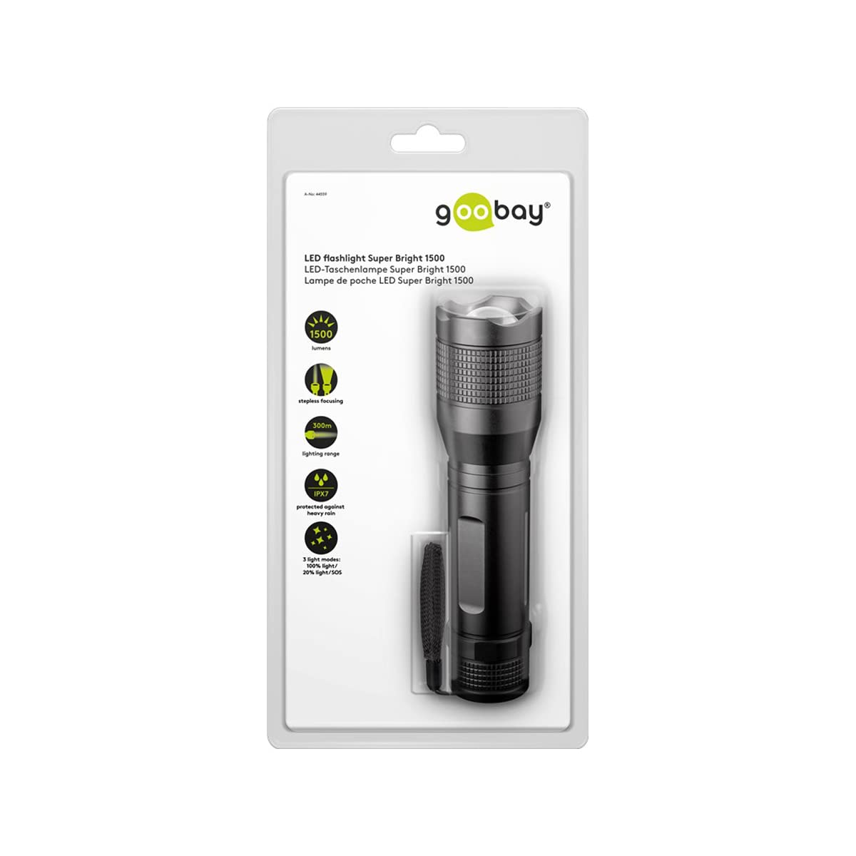 goobay-44559-led-taschenlampe-1500-lm-300-m-ipx7 image 4
