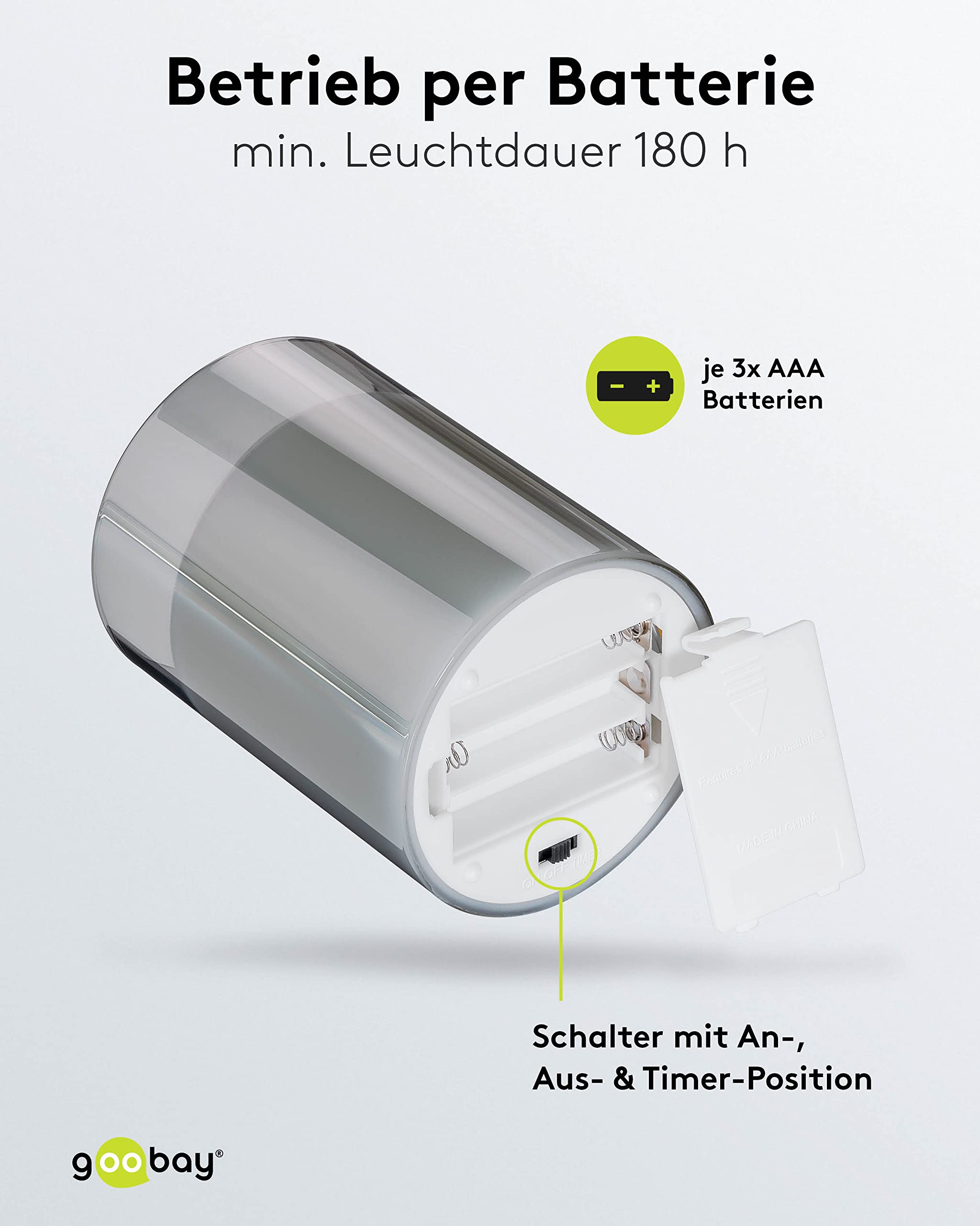 goobay-power-led-echtwachskerze-glas-12-5-cm-grau-mit-timer image 3