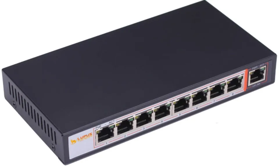 lupus-10996-poe-switch-8-kanal-10-100-mbit-schwarz image 1