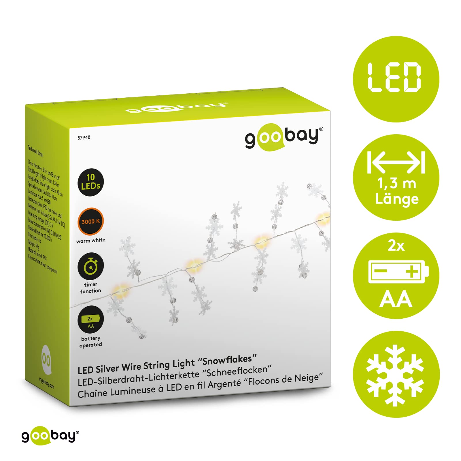 goobay-power-led-lichterkette-schneeflocken-10-leds-warmwei image 2