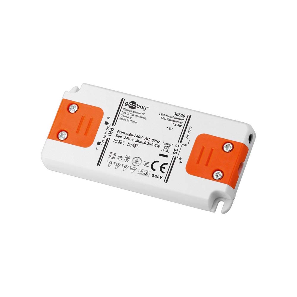 goobay-power-led-trafo-24v-6w-30530-netzteil-nicht-dimmbar image 1
