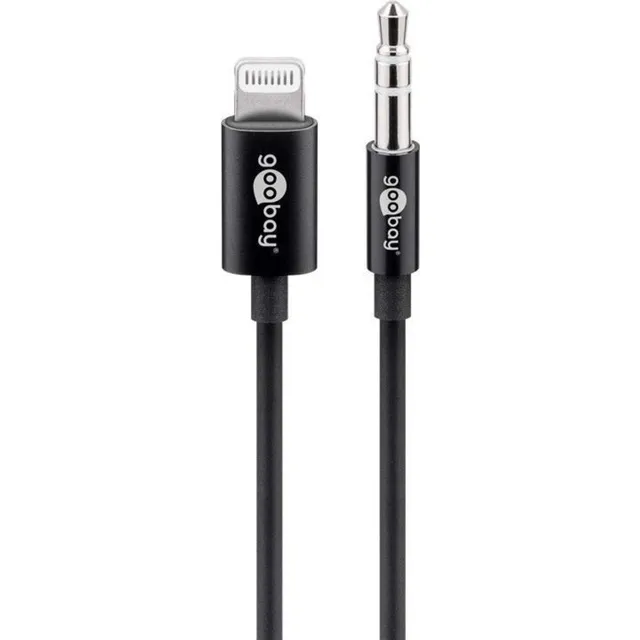 goobay-66805-lightning-aux-kabel-1-m-schwarz-mfi image 1