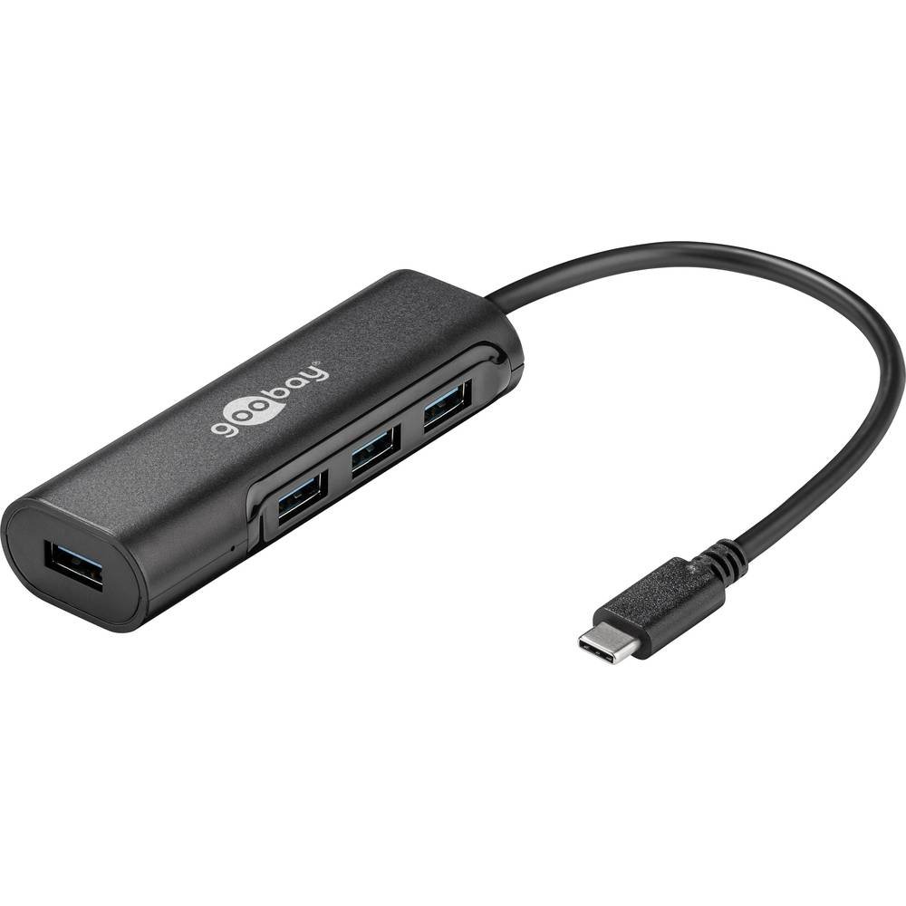 goobay-notebook-pc-77502-usb-c-hub-4x-usb-3-0-schwarz image 1