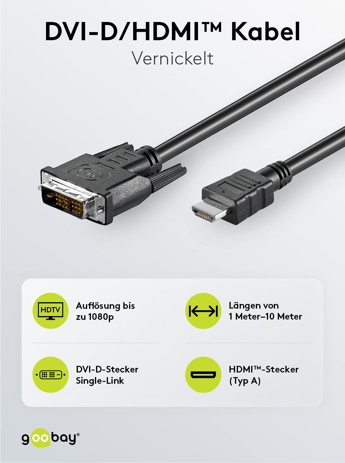 goobay-hdmi-dvi-kabel-2m-dvi-d-zu-hdmi-1080p image 2