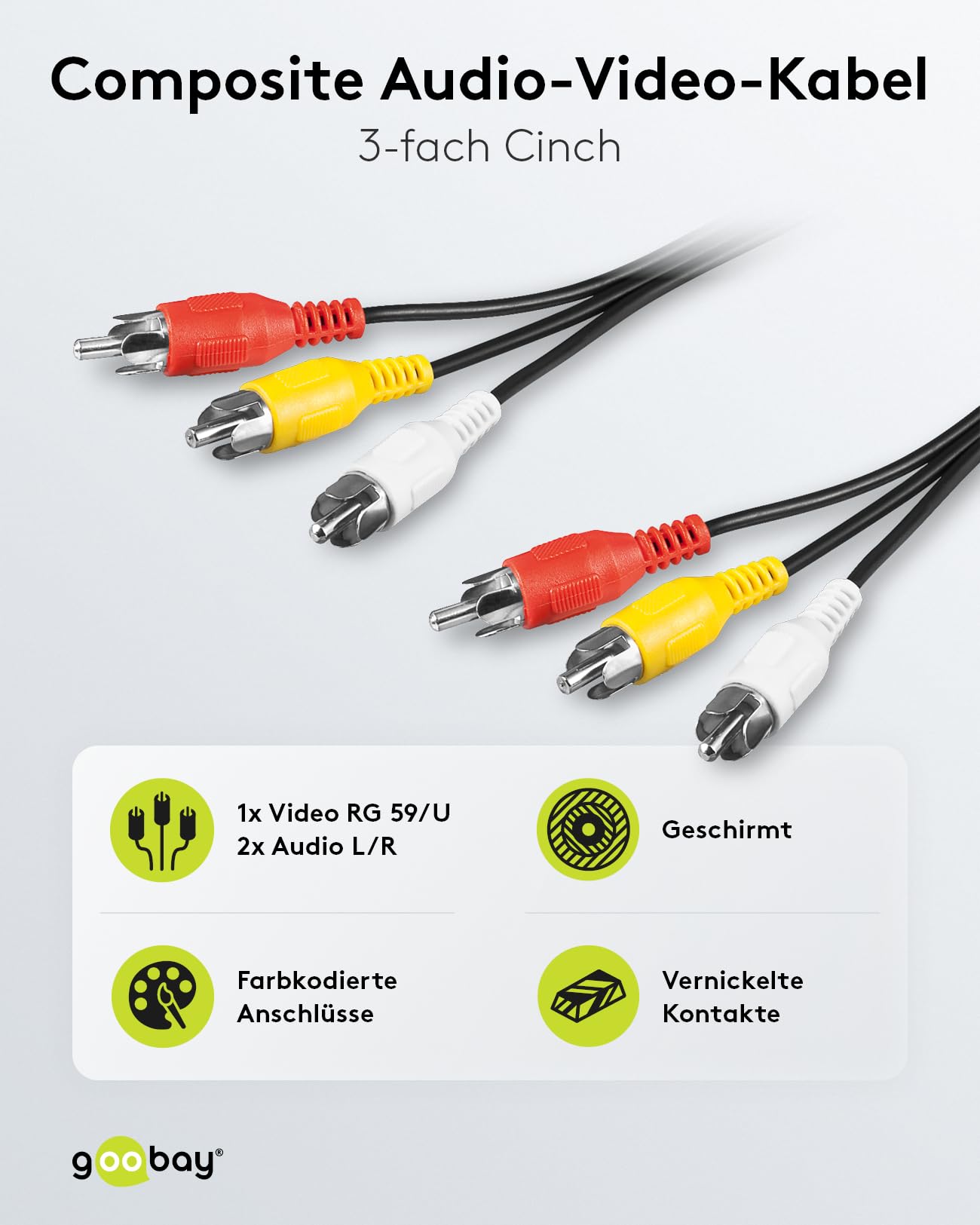 goobay-50380-cinchkabel-1-5m-3x-cinch-geschirmt-schwarz image 2