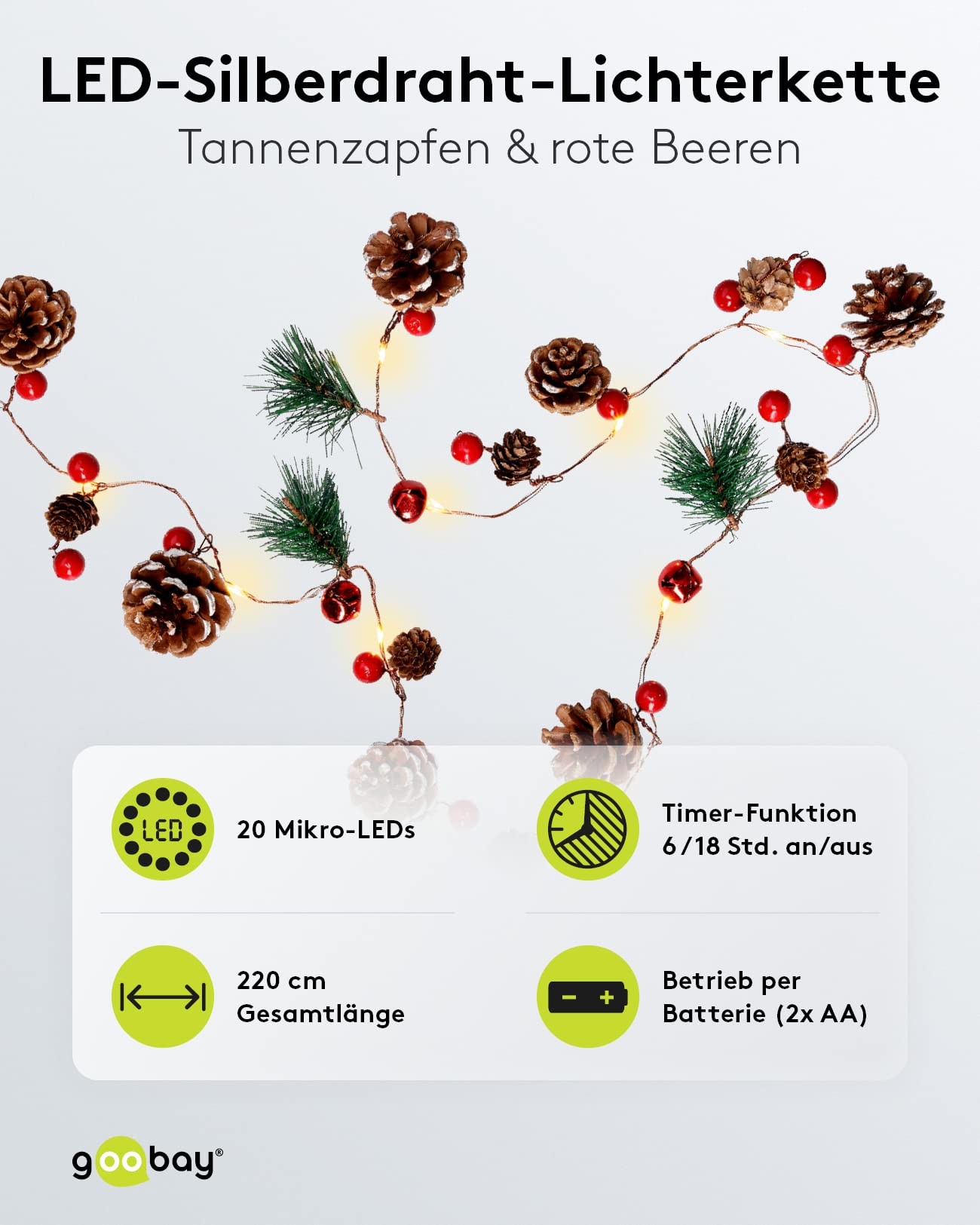 goobay-power-led-lichterkette-20-leds-tannenzapfen-timer image 2